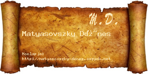 Matyasovszky Dénes névjegykártya
