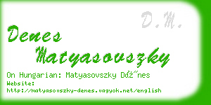 denes matyasovszky business card